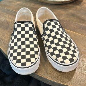 Vans checkered slip ons